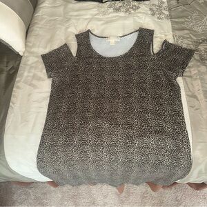 Michael Kors Women’s Cold-Shoulder Leopard Tunic - Brown/Black